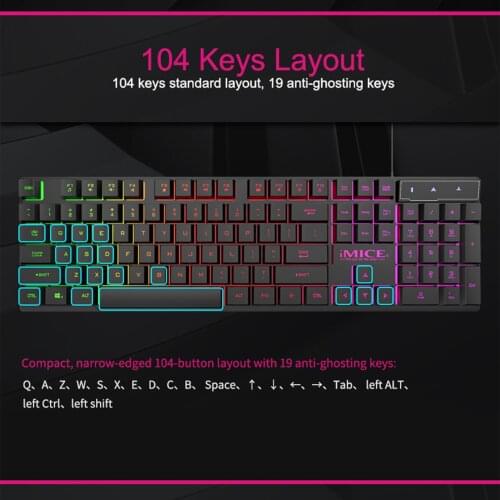 AK-600 Wired Gaming Keyboard Backlit Accurate USB Keyboard