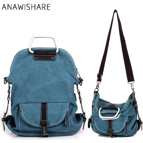 ANAWISHARE Fashion Women Canvas Handbags Large Shoulder School Bags For Teenagers Girls Crossbody Messenger Bags Ladies Tote
