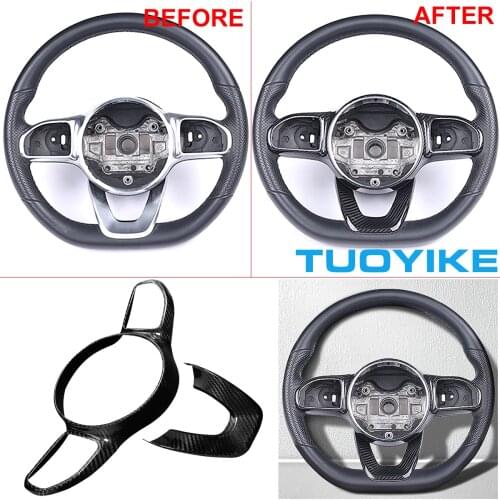 Car Real Carbon Fiber Steering Wheel Trim Cover Panel StickerFor Mercedes BENZ W118 CLA / A-Class CLA200 CLA260 A180 AMG 2020