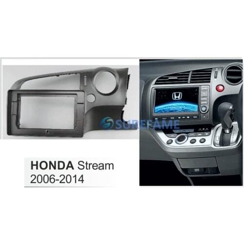 10.1inch Car Radio Facia Panel for HONDA STREAM 2006-2014 (Right Wheel) Fascia Dash Kit Install Console Cover Plate Trim Adapter
