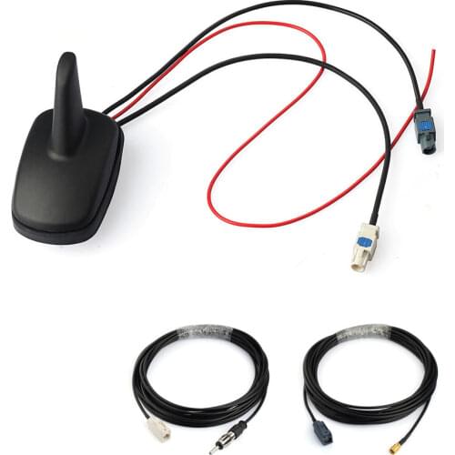 Superbat DAB/DAB+/FM Car Digital Radio/Stereo Amplified Antenna and SMB Aerial Coaxial Cable for Pioneer Sony DAB