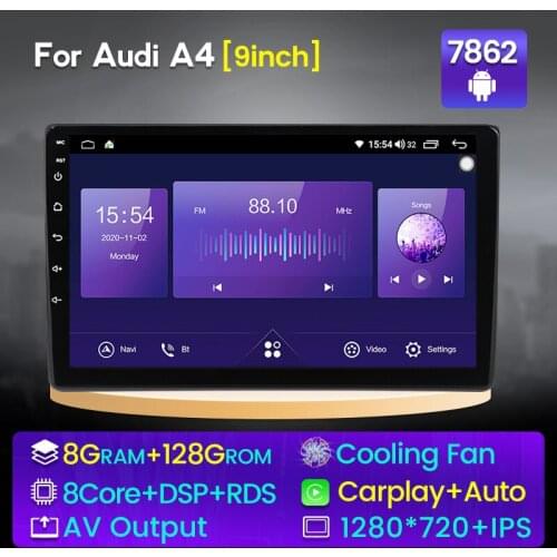 NaviFly Car Radio Multimedia video player GPS navigation Android 10.0 6GB+128GB For Audi A4 B6 B7 S4 B7 B6 RS4 B7 No 2 Din DVD