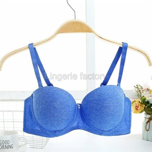 Bras Sexy Lingerie Women Underwear Solid Seamless 1/2 Cup Bra Padded Push Up Bra Underwire Bra Solid Color OEM Design
