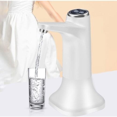 Water Dispenser Pump USB Rechargeable Electric Mute Automatic Drinking Barreled Water Bottle Pump with Base For Home Office