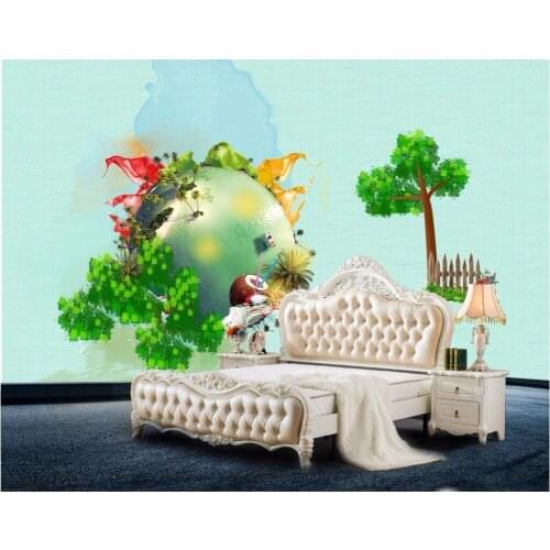 Custom mural photo 3d room wallpaper Fresh and green trees Childrens room large backdrop 3d wall murals wallpaper for walls 3 d