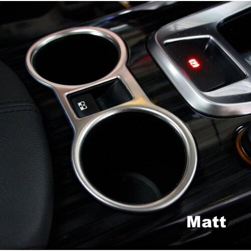 Stainless Steel Chrome Water Cup Holder Cups Cover Interior Trim Molding Strip For 2014 Peugeot 3008 Car Styling