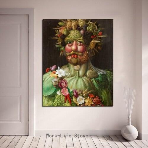 JQHYART Rudolf II Of Habsburg As Vertumnus Arcimboldo Canvas Painting For Living Room Home Deco Oil Painting On Canvas