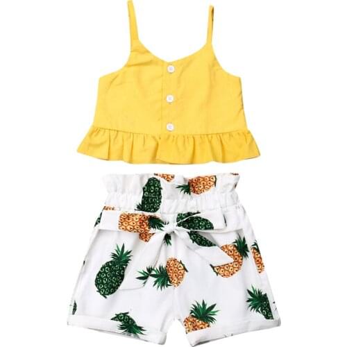 Citgeett Fashion 1-5Years Kid Toddler Kids Baby Girl Summer Tops T-shirt Shorts Pants 2Pcs Outfits Clothes