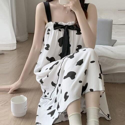 Size 8XL 150KG Summer Modal Sleepdress Solid Color O Neck Women Soft Comfortable Homewear Loose Sleepwear