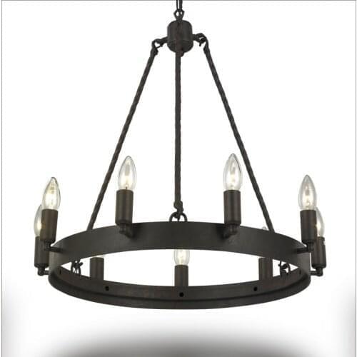 Wrought Iron Chandelier Lighting For Living Room Bedroom E14 LED Vintage Home Decor Nordic Loft Lustre Retro Black Chandeliers