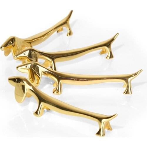 Fashion 3D Dog Animal Figurine Retro Style Metal Sculpture Home Office Room Desktop Table Decoration Ornaments Gift