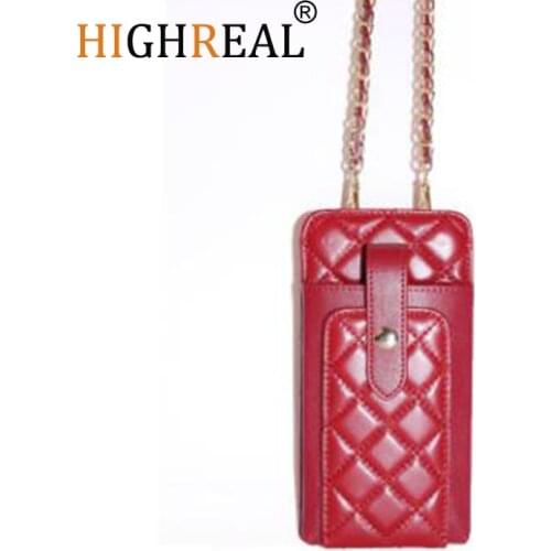 Genuine Leather Fashion Designer Phone Purse Mini Shoulder Bag Quality Sheepskin Small Flap Bags Women Crossbody Messenger Bags