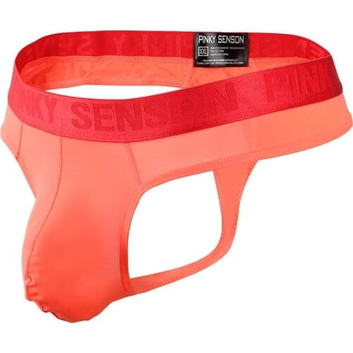 Pinky Senson Mens Thongs Underwear Ice Silk Low Waist Gay Mens Bikinis Y Tangas De Hombre Lingerie for Men Panties S19TH