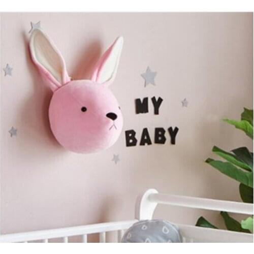 Animal Head Wall Decoration Stuffed Toys Plush Unicorn Deer Elephant Head Wall Mount Hanging Baby Kids Room Decor Christmas Gift