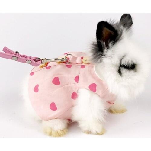 Rabbit Clothes Traction Rope Hat Set Rabbit Costumes Guinea Pig Lop-eared Jewelry Hat Traction Rope Outdoor Small Pet Supplies