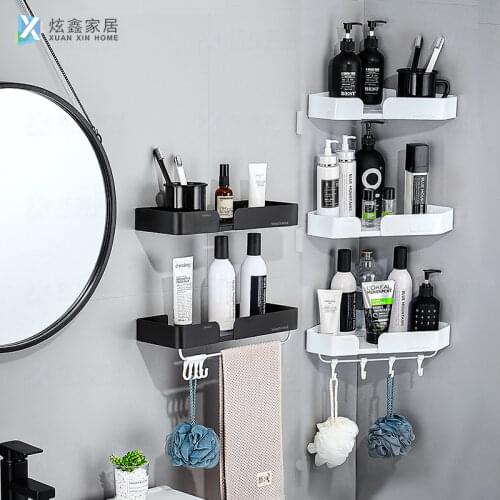 Bathroom Storage Shelf Space Aluminum Triangle Basket Toilet Wall Mounted Square Basket Vanity Storage Rack Basket Accessories