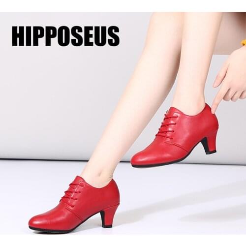 New Professional Modern Dance Shoes Ballroom Tango Latin Salsa Rubber Soft Sole for Women/Ladies /Girls 5CM Heels Leather Shiny