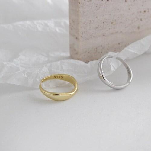 Simple Small Gold Silver Color Irregular Adjust Size Round Finger Ring For Women Men Teens Fashion Charm Jewelry