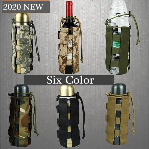 0.5L-2.5L Molle Water Bottle Holster Adjustable Military Canteen Cover Pouch Tactical Kettle Bag With 2 Point Shoulder Strap