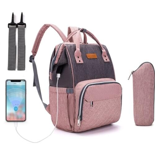 2021 New Lequeen Nappy Backpack Bags Mummy Large Capacity Bag Multi-function Waterproof Outdoor Travel Diaper Bags for Baby Care