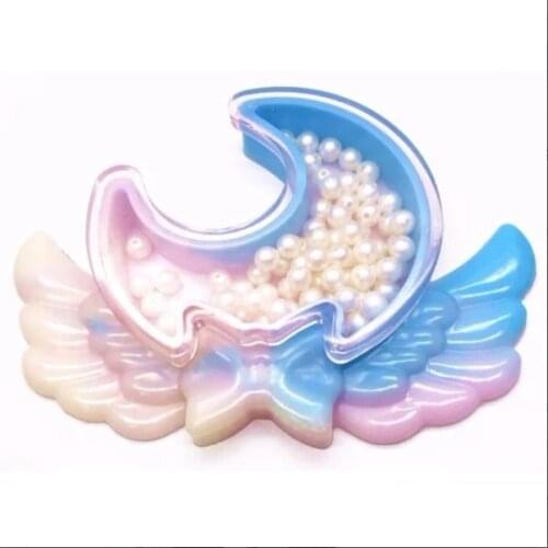 Make Your Own Jewelry Box Kawaii Heart Magical Girl Trinket Box Mold Winged Silicone Mould Resin Jewelry Box DIY Craft Supplies