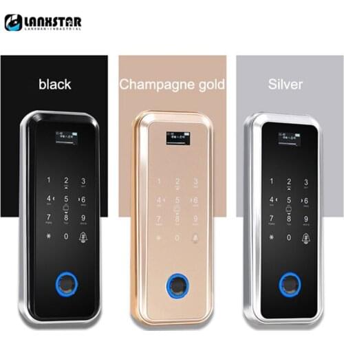 Family Multiple Unlocking Way Office Glass Door Lock Biometric Fingerprint Intelligent Keyless Touch Screen Digital Lock