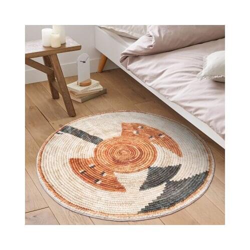 Mediterranean Style Round Carpet Art Living Room Bed Blanket Bedroom Bed Blanket Mat