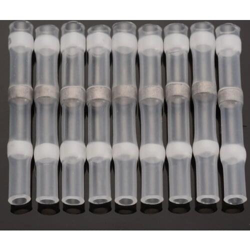 50PCS Wire Crimp Connector Waterproof Solder Sleeve Heat Shrink Wire Splice Connector 26-24AWG Electrical Wire Connector Butt