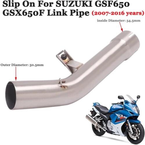 Slip On For SUZUKI GSF650 GSX650F 2007 - 2016 Motorcycle Exhaust System Escape Modified Tube Link Pipe Connection 51mm Muffler