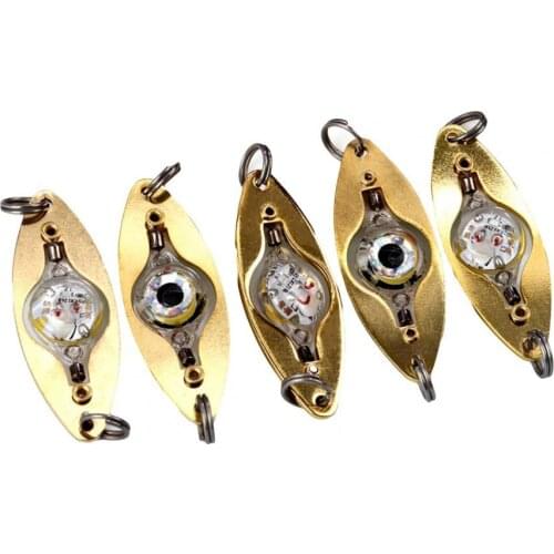 1pcs Mini Fishing Lure Light LED Deep Drop Underwater Bright Alloy Copper LED Rotatable Fishing Flashing Light Bait Lure