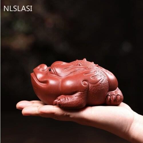 Yixing Purple Clay Tea Pet animal Statue Decoration Creativity Home Flower Pot Decor Office Desktop Lucky Ornament Crafts