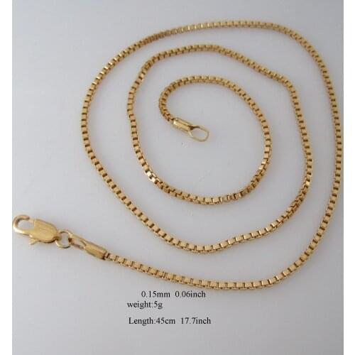 Order 10$ GET FREE SHIPPING/ 5g 18" - YELLOW GOLD GP OVERLAY FILLED BRASS LINK GREAT SHAPE CHAIN 45 CM NECKLACE