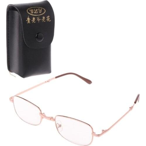 1pc Folding Metal Reading Glasses +1.0 1.5 2.0 2.5 3.0 3.5 4.0 Diopter With Case 2XPC