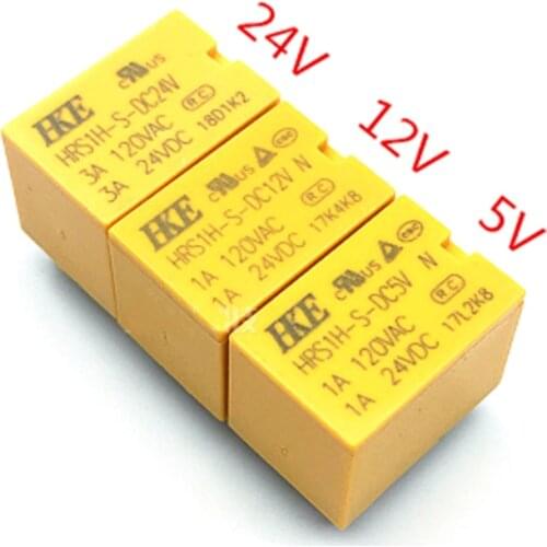 10PCS/lot Signal relay HRS1H-S-DC5V HRS1H-S-DC12V HRS1H-S-DC24V 1A 120VAC 6PIN