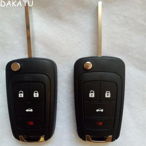 DAKATU Replacement 4 Buttons Flip Folding Remote Key Shell For Buick LaCrosse Regal Verano Chevrolet Cruze Malibu Remote Shell
