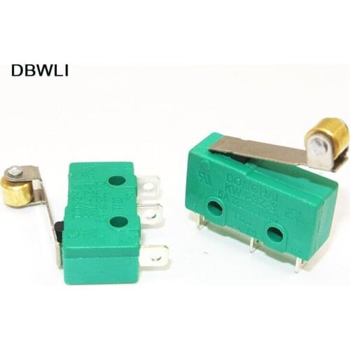 100pcs 250V 5A 3 Pins SPDT 1NO 1NC Momentary Hinge Roller Lever Micro Switches