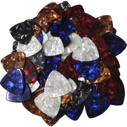 100pcs Heavy 0.96mm 346 Rounded Triangle Guitar Picks Plectrums Celluloid Assorted Colors