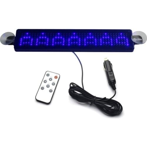 12 V Remote Led Programmable Sign Driving Lights,Car LED Message Sign Scrolling for Cars/motorcycle/bicycle/vehicle, Blue