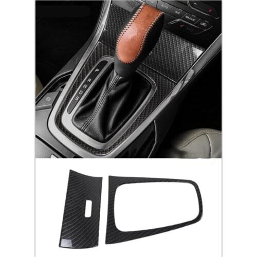2pcs/set Carbon Fiber colors Car Interior Gear Shift Box Panel Cover Trim For Ford Edge 2015-2018 Car Styling Accessories Covers