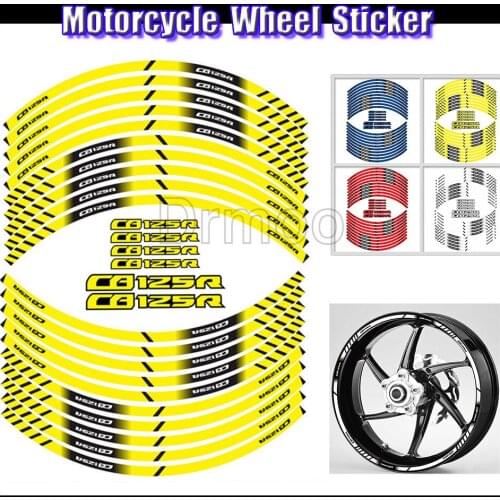 Motorcycle Accessories Sticker Edge Outer Auto Tire Rim Strips Stickers Wheel Decals Set For Honda CB125R CB 125R