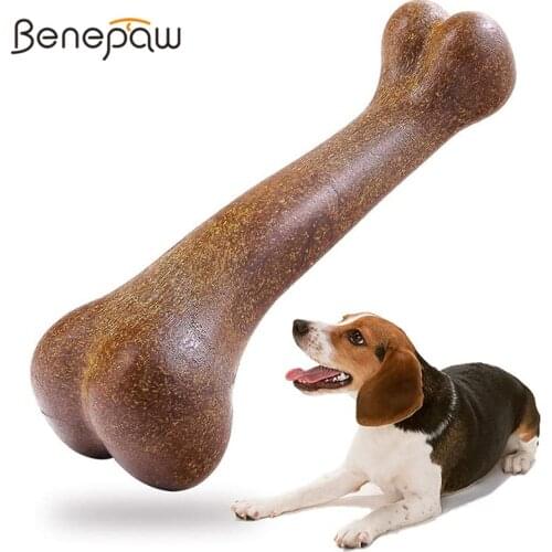 Benepaw Nearly Indestructible Dog Bone Natural Non-Toxic Puppy Toys For Small Medium Large Dogs Pet Chew Game Dental Care
