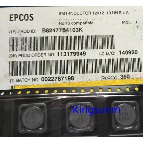 Free shipping 10pcs B82477B4103K EP 5.4A 12X12 10UH
