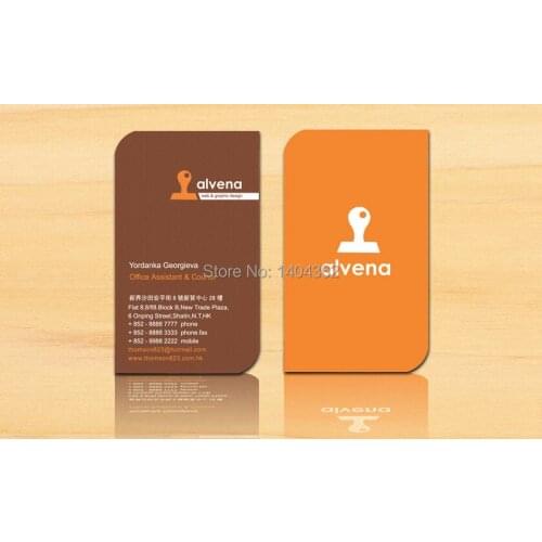 Free design 500pcs/lot Custom shape Business Cards name card printing Business Card Printing color edge business cards