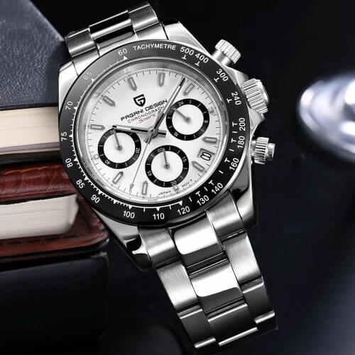 Mens watches Top brand luxury Quartz men watch Full Steel Military Watch men Chronograph Clock Reloj hombres 2020 Pagani Design