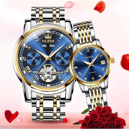 Watch Fully Automatic Mechanical Watch Couple Watch Fashion Hollow Mens and Womens Watches