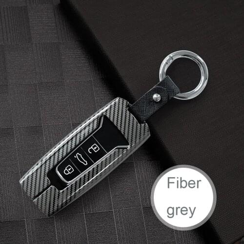 For Vw Key Case Carbon Fiber Zinc Alloy Car Key Cover For Vw Key For Volkswagen Touareg V6 R-line 2019 2020 Key Fob High Quality