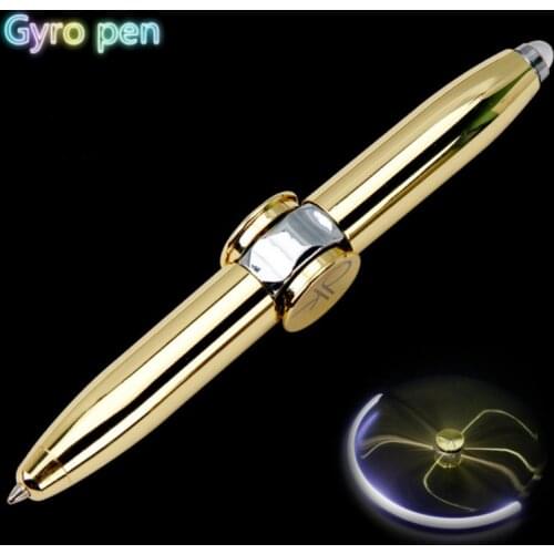 Fingertip Gyroscope Decompression Pen Decompression Vent Artifact Class Boring Creative LED Luminous Metal Pen Childrens Toys