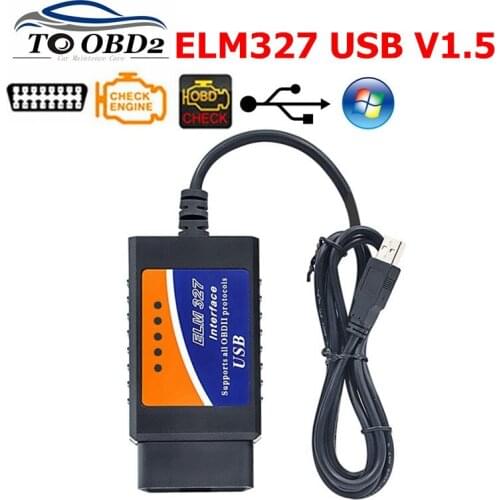 ELM327 USB HW V1.5 With PL-2303HX Chip OBD2 Diagnostic Tool ELM 327 V 1.5 OBDII Car Diagnostic Interface Scanner
