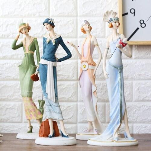 EUROPEAN MODERN LADY ABSTRACT RESIN SCULPTURE FIGURINES CRAFTS FOR HOME DECORATION ACCESSORIES BAUTITY ORNAMENT WEDDING DECOR
