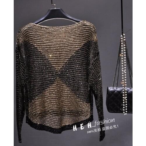 HECAIYUN Women's T-shirts With Sequins